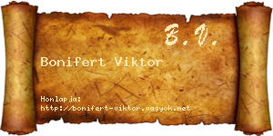 Bonifert Viktor névjegykártya